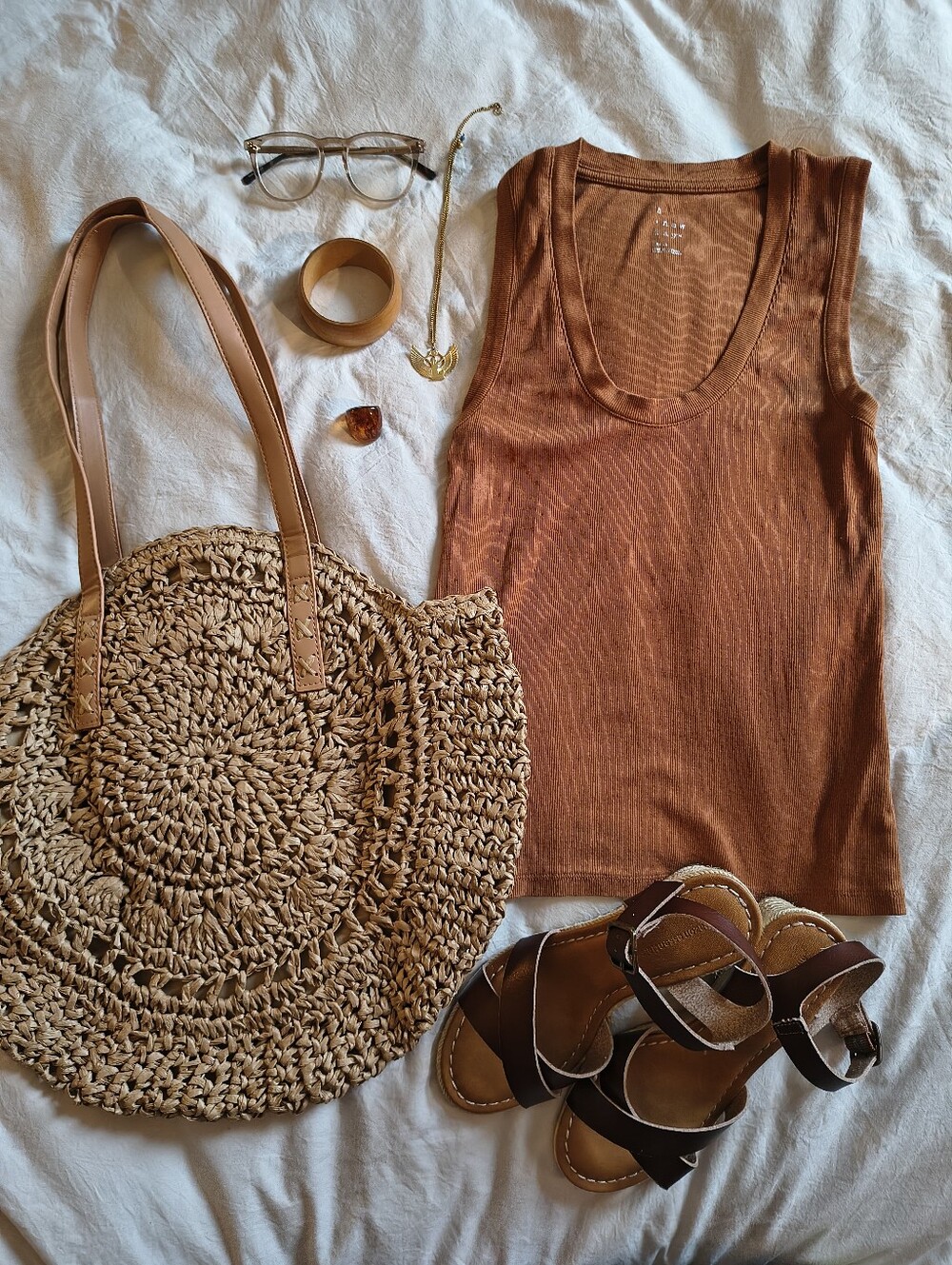 A New Day Rust coloured Ribbed tank top